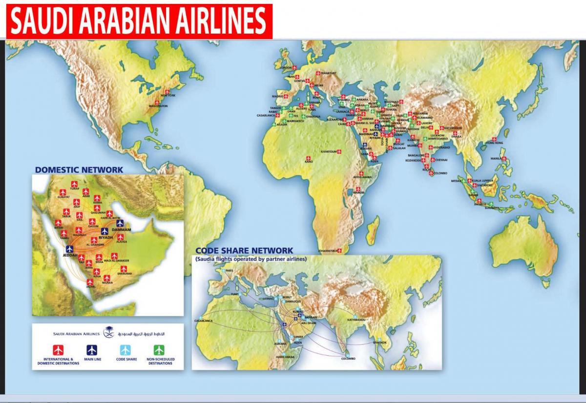 Bản đồ của ả Rập Saudi hãng đường