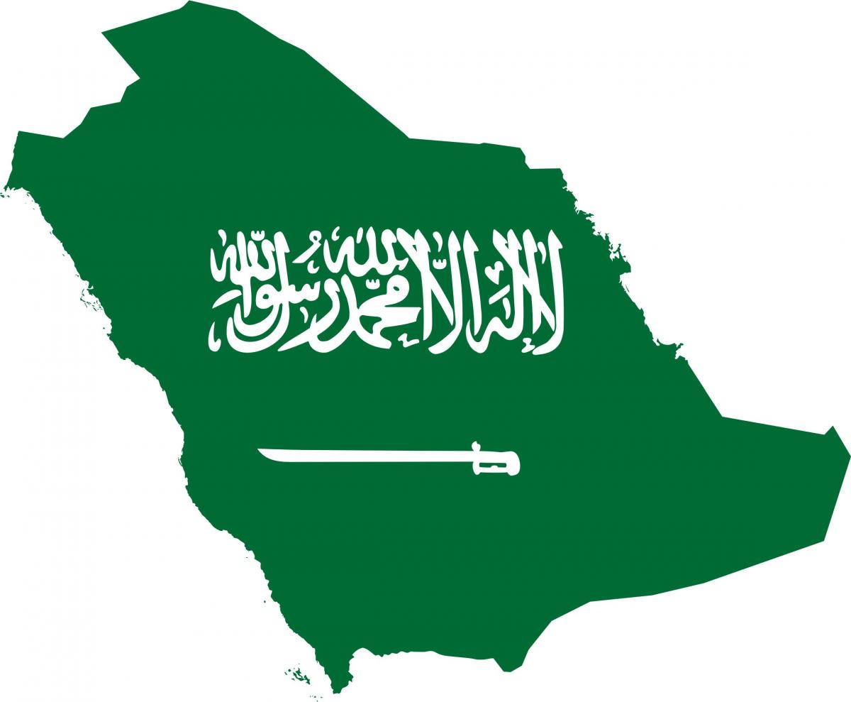 Ả Rập Saudi bản đồ cờ