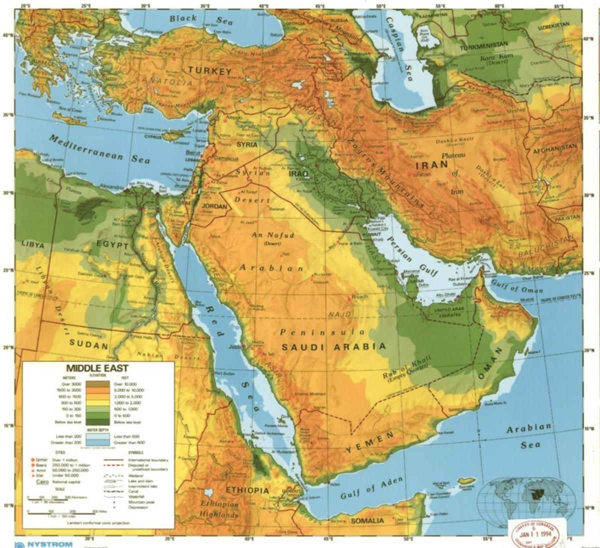 Bản đồ của sa mạc ả Rập Saudi