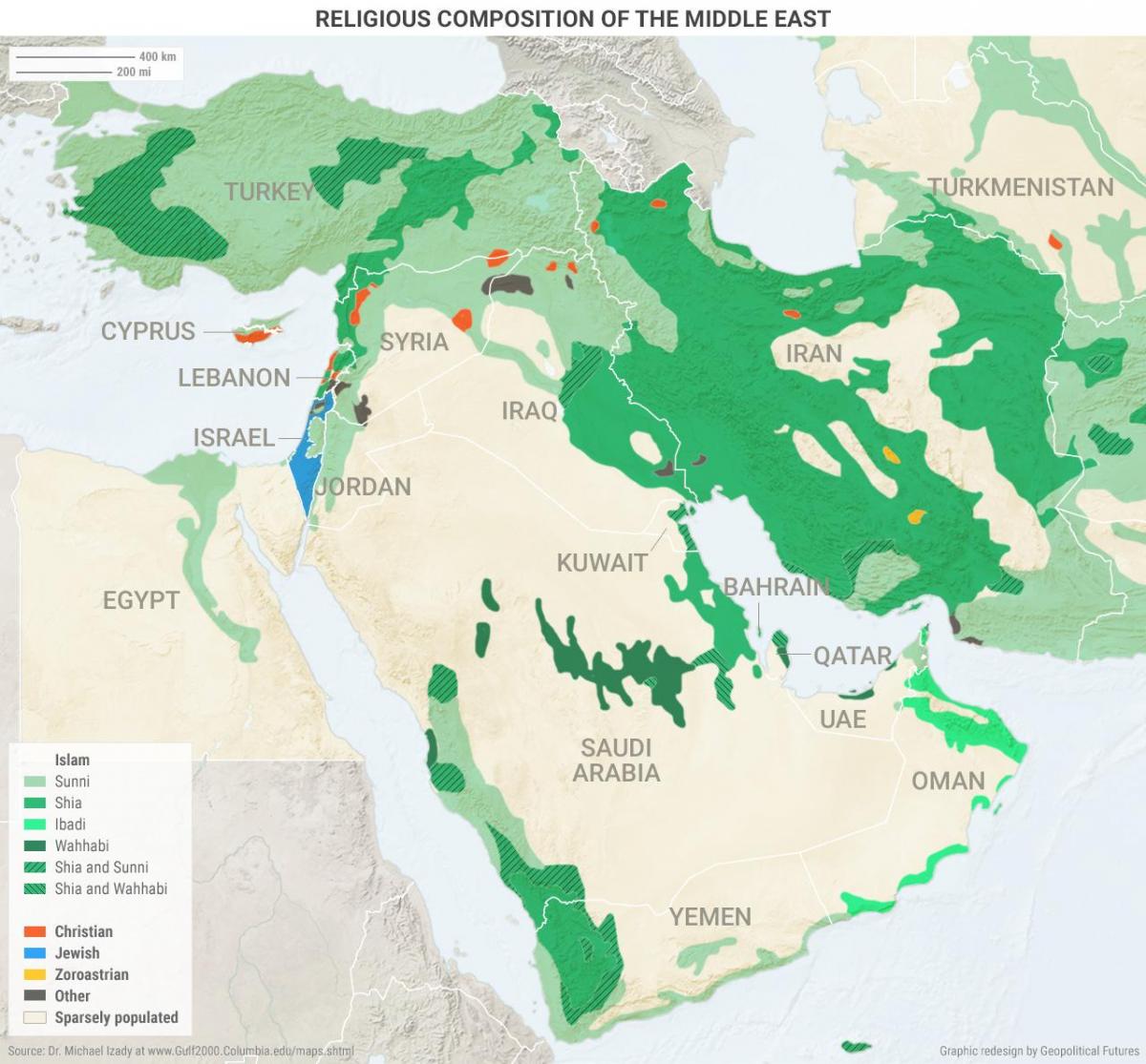 Bản đồ của ả Rập Saudi tôn giáo