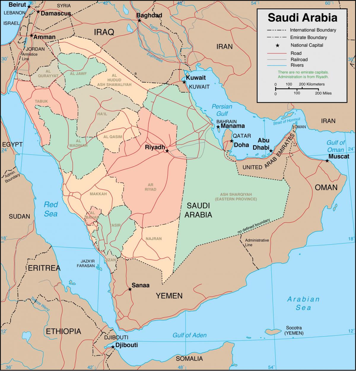 Bản đồ của ả Rập Saudi tỉnh