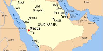 Bản đồ của mecca ở ả Rập Saudi