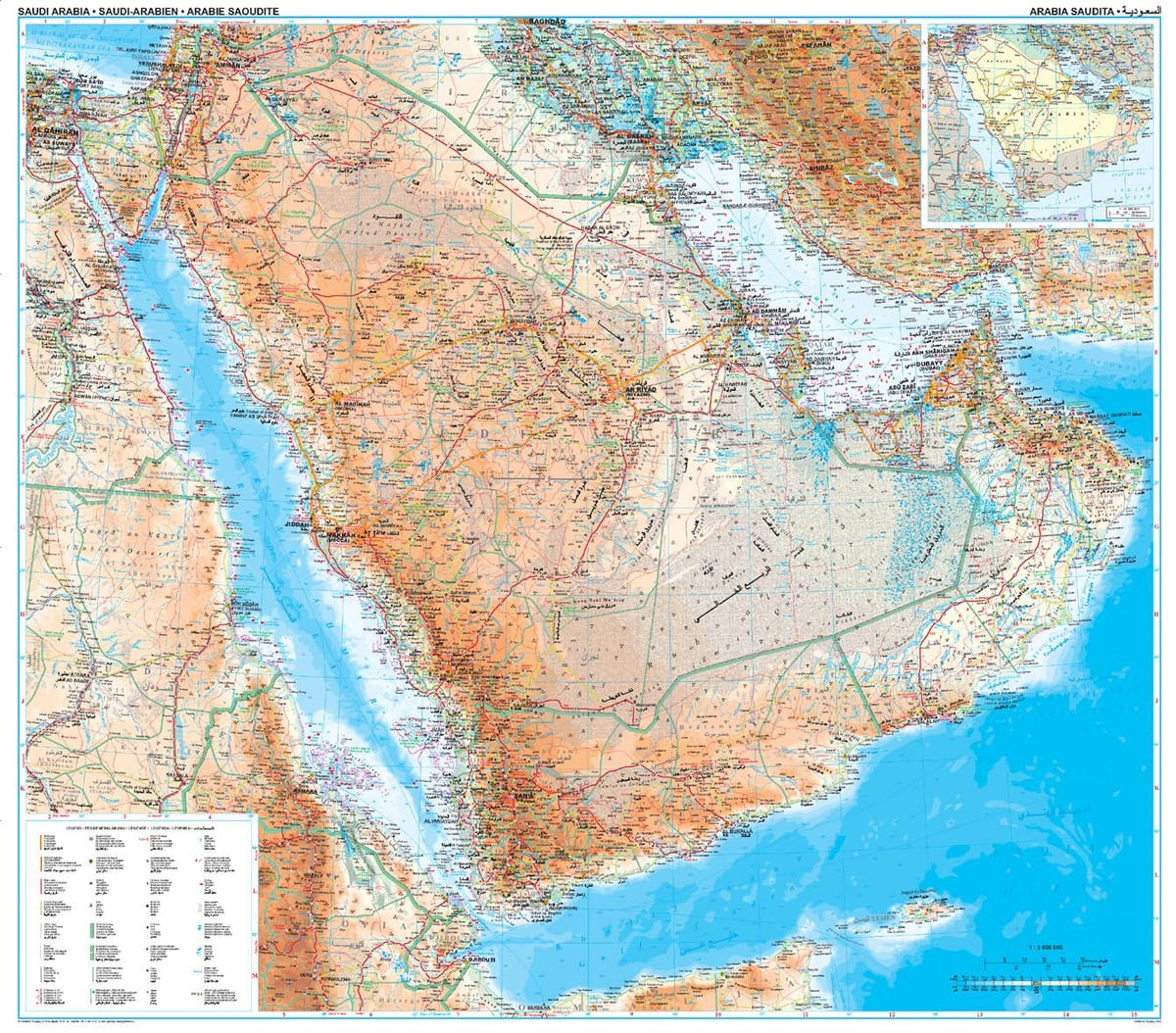Bản đồ của ả Rập Saudi địa hình