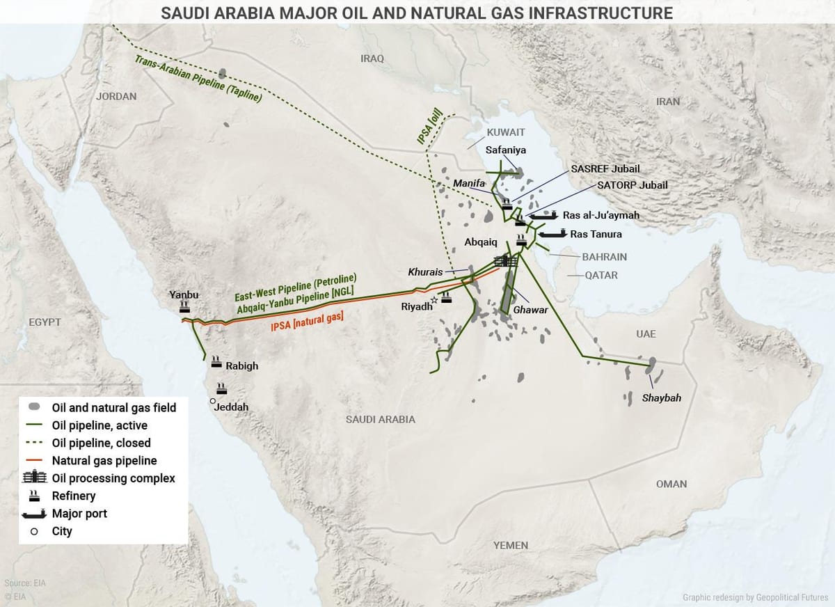Ả Rập Saudi dầu bản đồ