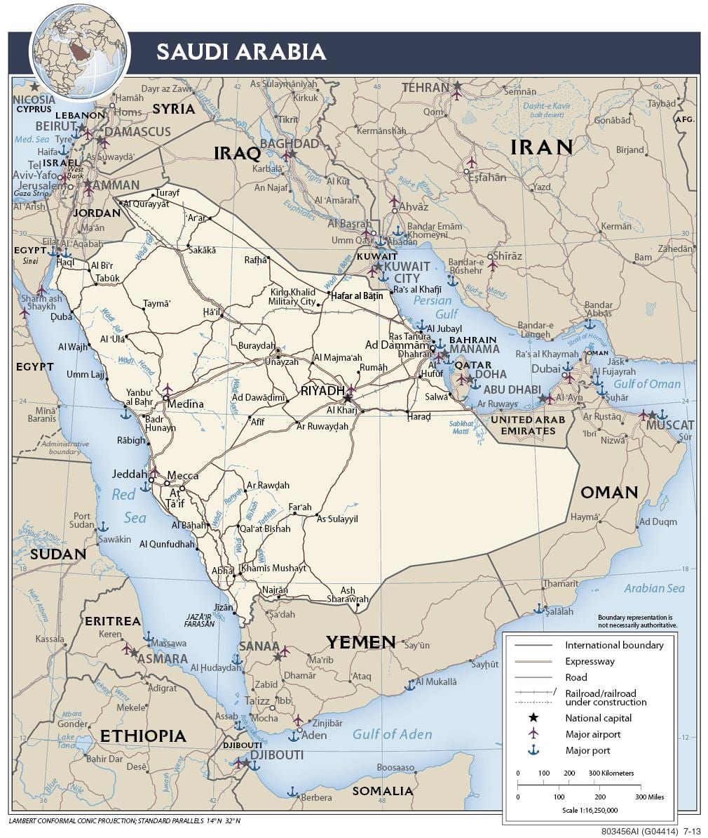 Bản đồ của ả Rập Saudi nước