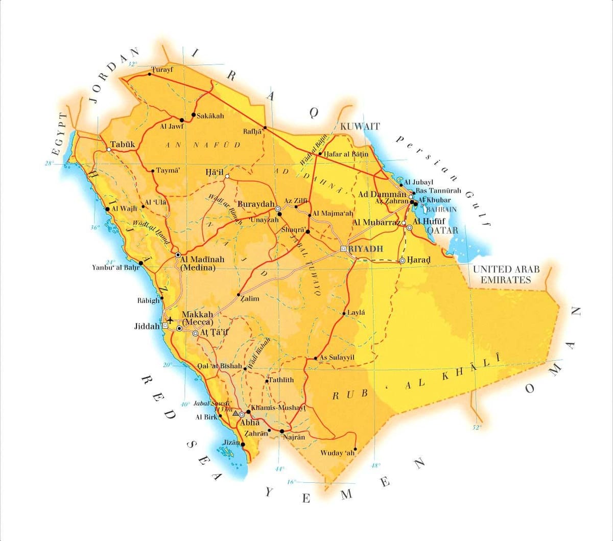 ả rập saudi ả rập bản đồ
