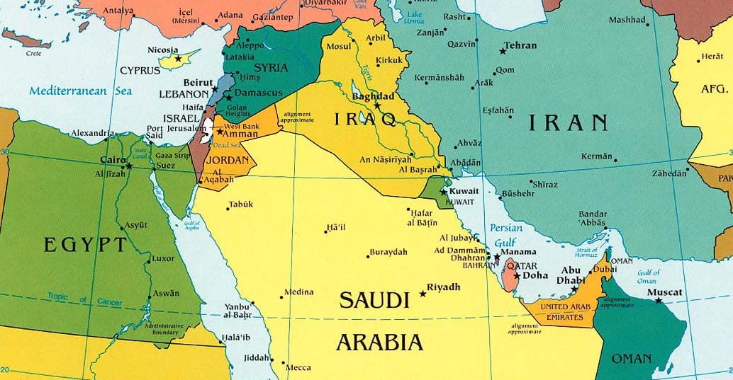 bản đồ ả Rập Saudi nước xung quanh