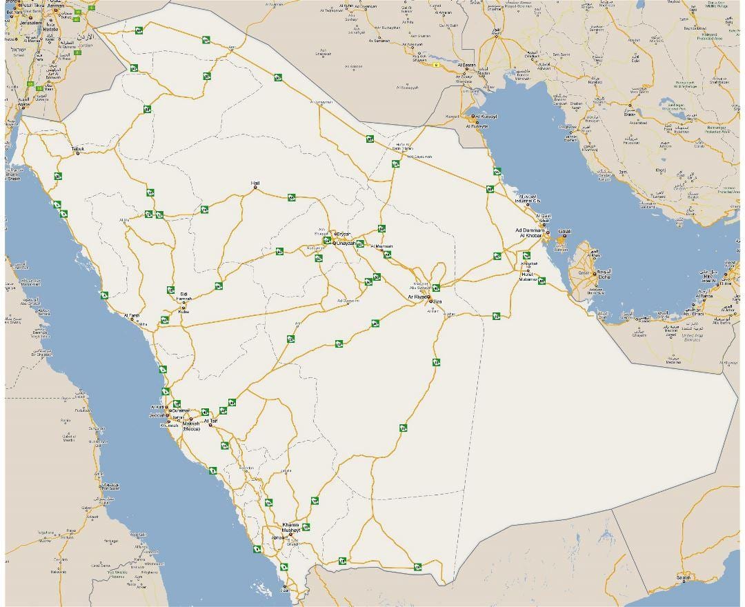 Bản đồ, chi tiết, ả Rập Saudi