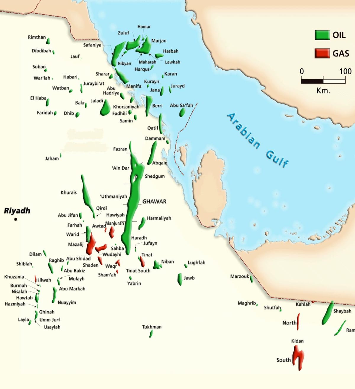 Bản đồ của manifa ả Rập Saudi