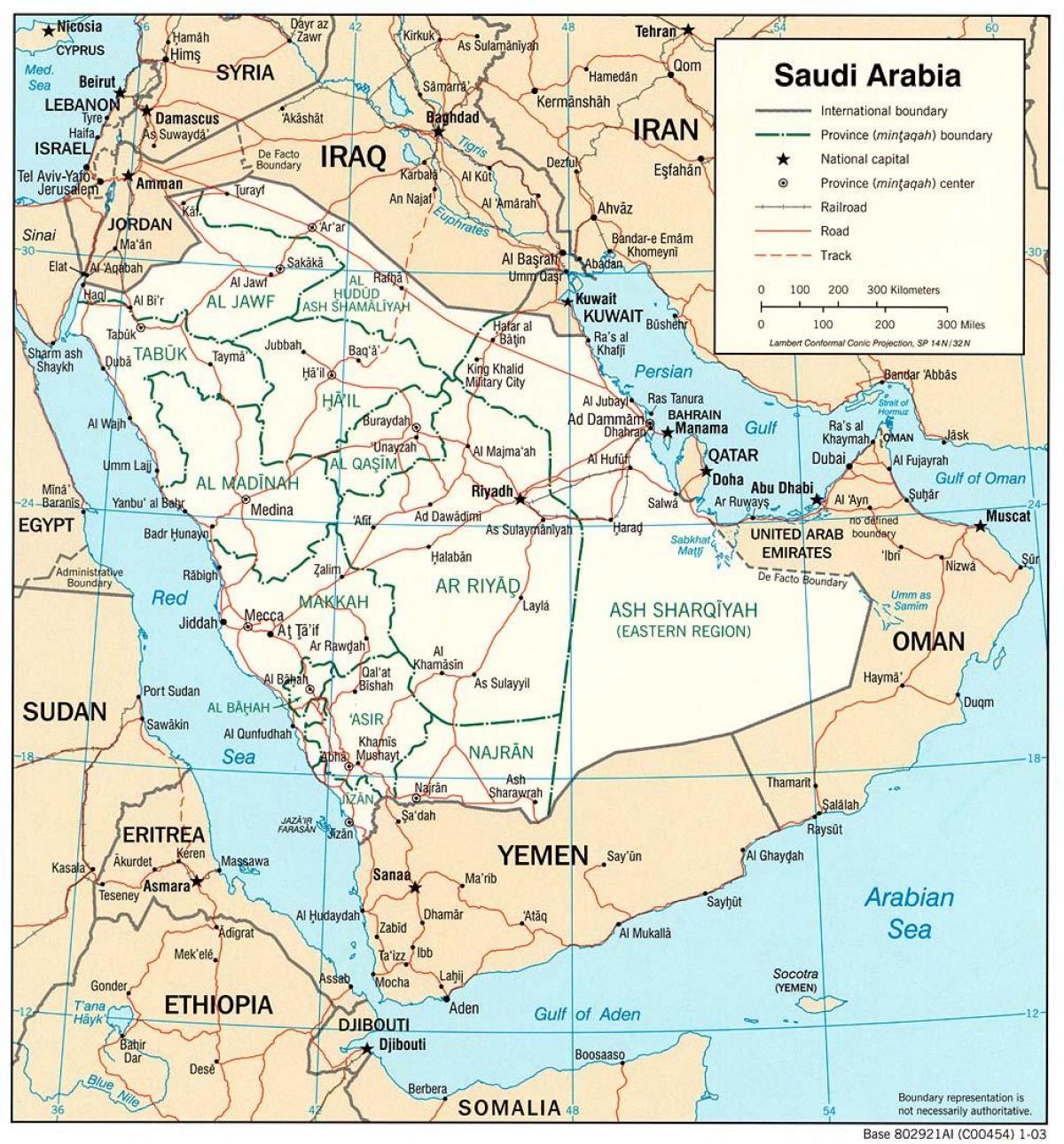 Ả Rập Saudi đầy đủ bản đồ