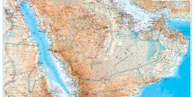 Bản đồ của ả Rập Saudi địa hình