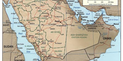 Ả Rập Saudi địa lý bản đồ