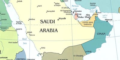 Bản đồ của bán đảo ả Rập Saudi