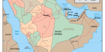 Bản đồ của phác thảo ả Rập Saudi với các nước láng giềng