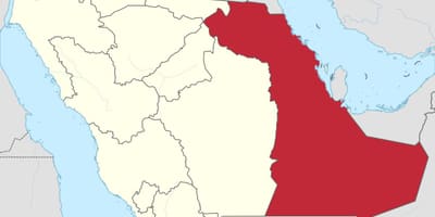 Bản đồ của đông tỉnh ả Rập Saudi