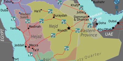 Bản đồ của turaif ả Rập Saudi